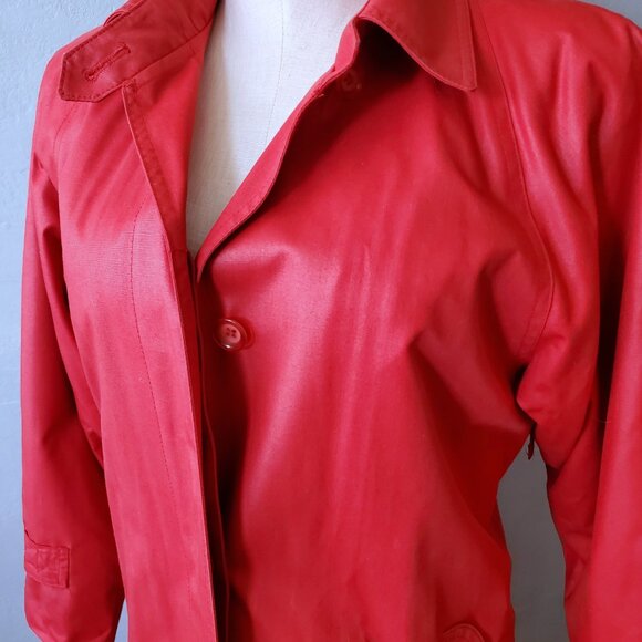 London Fog Wamsutta/ Weatherproof Raincoat/ Fuchsia Overcoat/ 1960's/ Size 6 - Picture 6 of 10